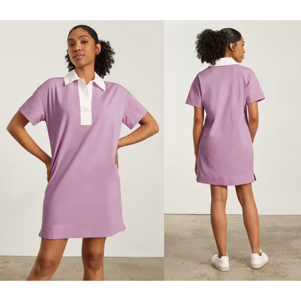 NWT | EVERLANE | The Organic Cotton Polo Dress | Lilac | Sz XS